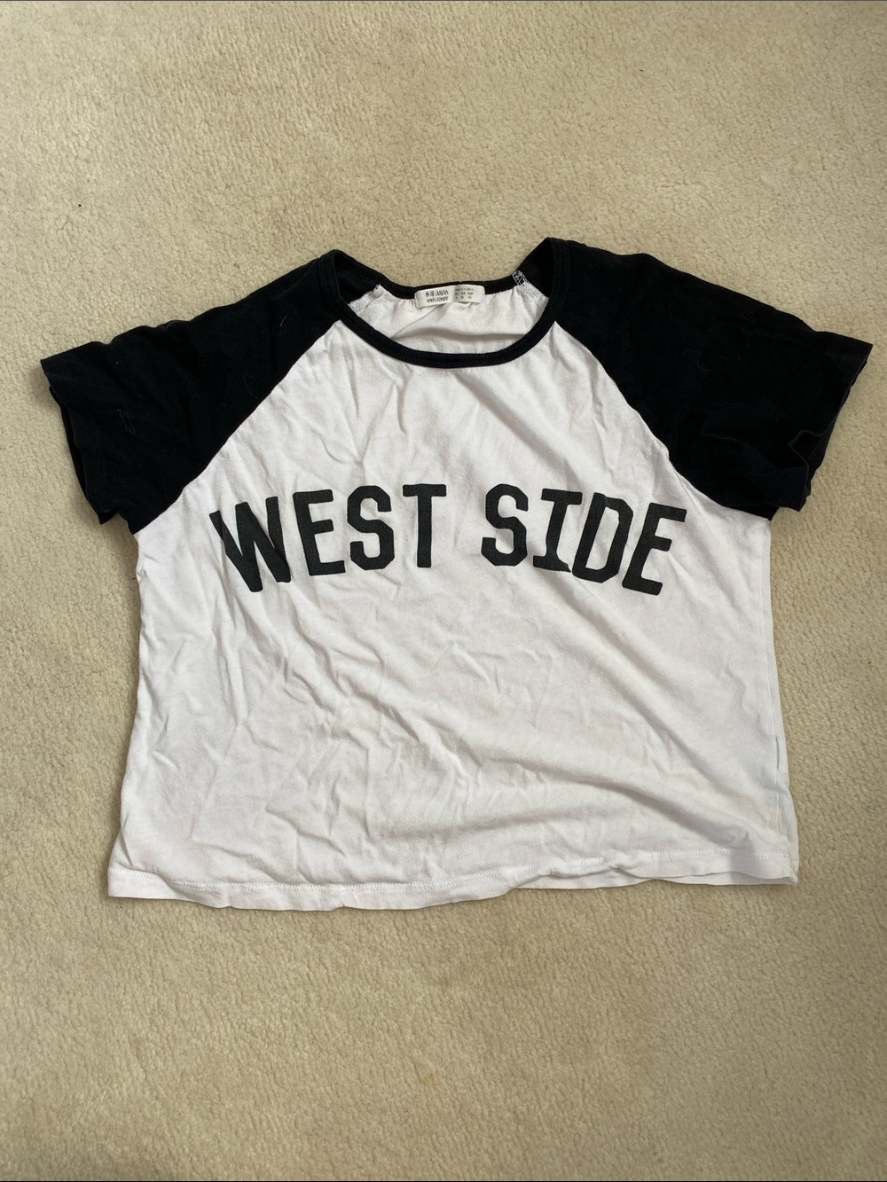 West Side Black & White Raglan Tee